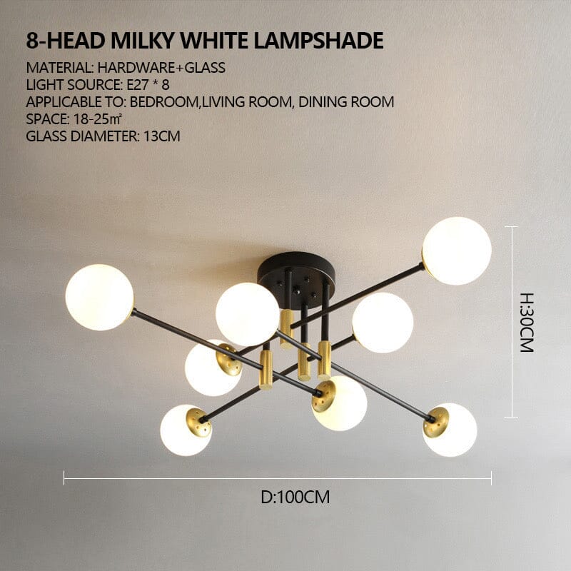 Lyra 8-Light Nordic Chandelier Handcrafted Modern Ceiling Fixture