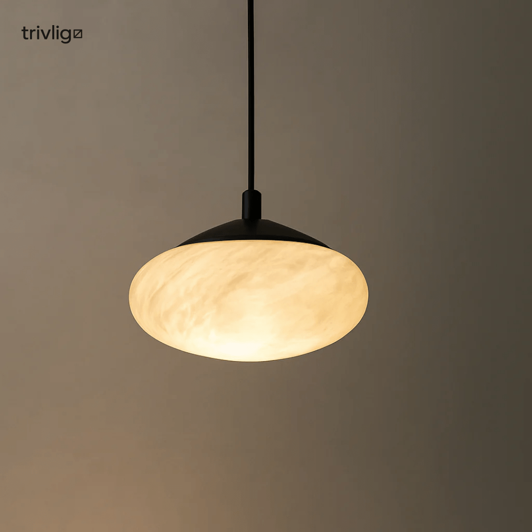 Lunara Mini Mushroom Pendant Light With Alabaster Finish