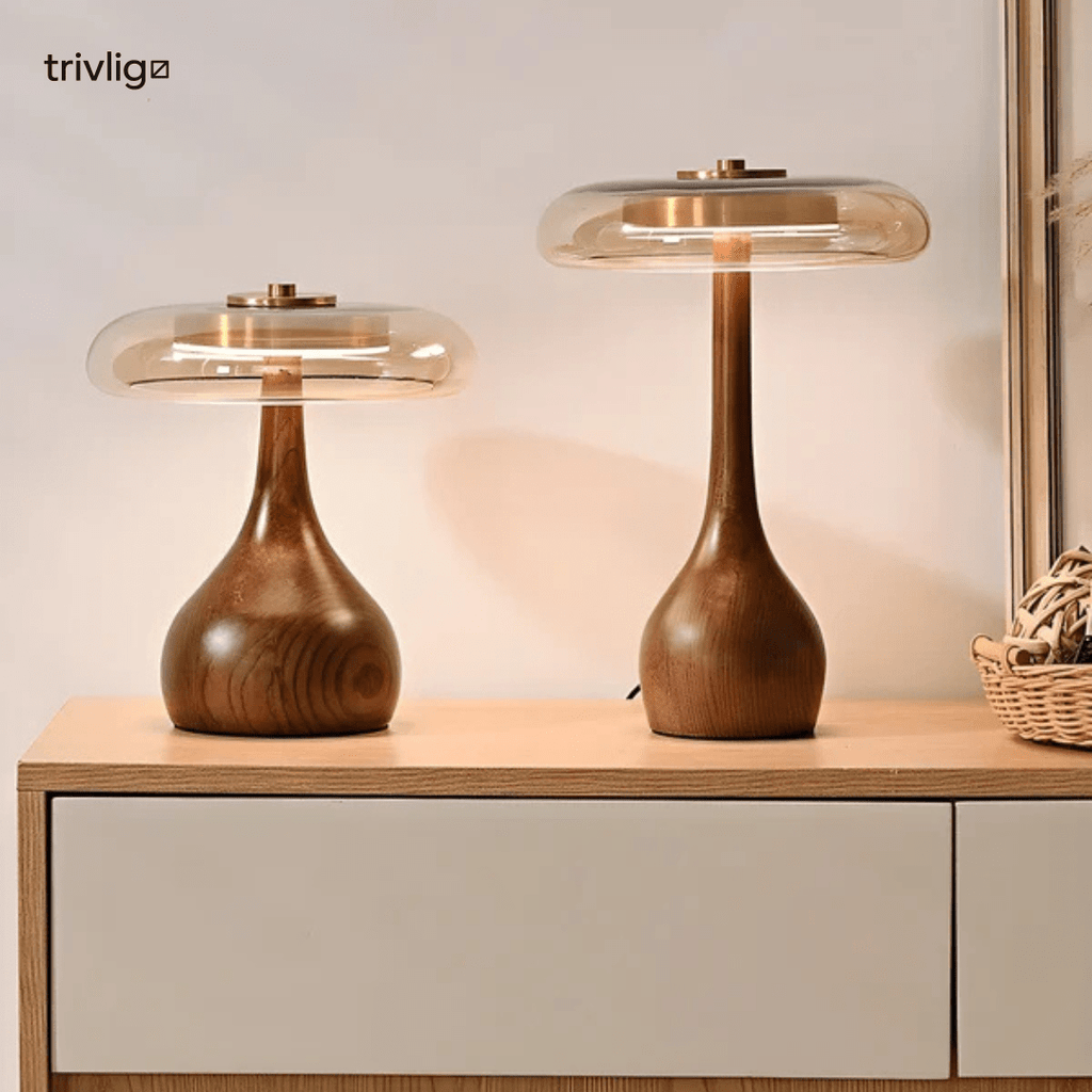 ArborLume dřevěná LED stolní lampa s teplým severským světlem
