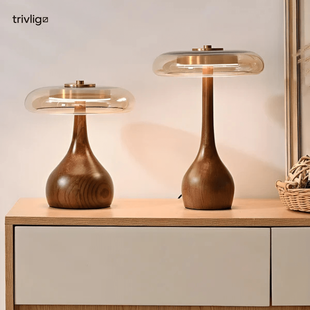 ArborLume dřevěná LED stolní lampa s teplým severským světlem