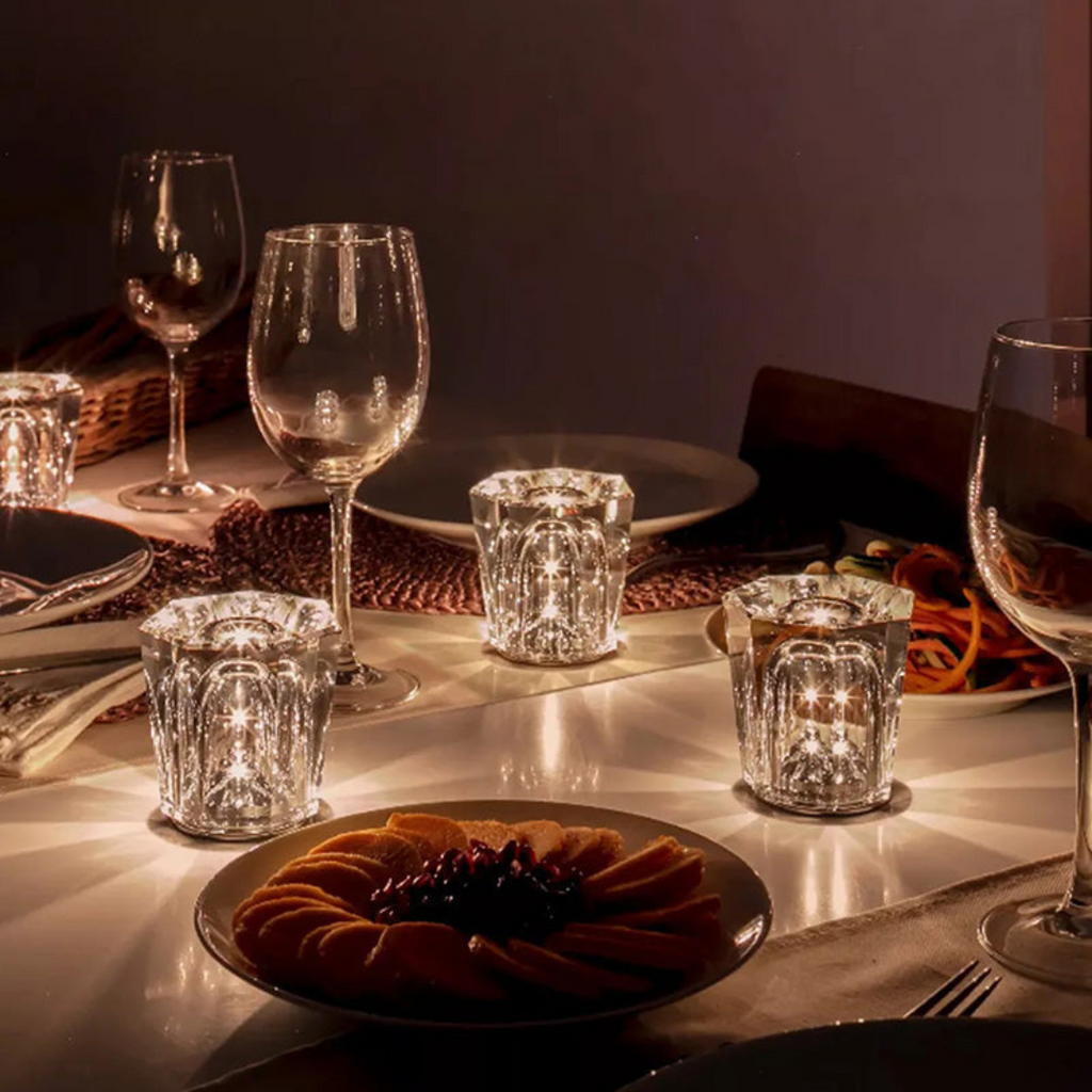 Solara CrystalGlow dobíjecí LED stolní lampa s broušeným krystalem