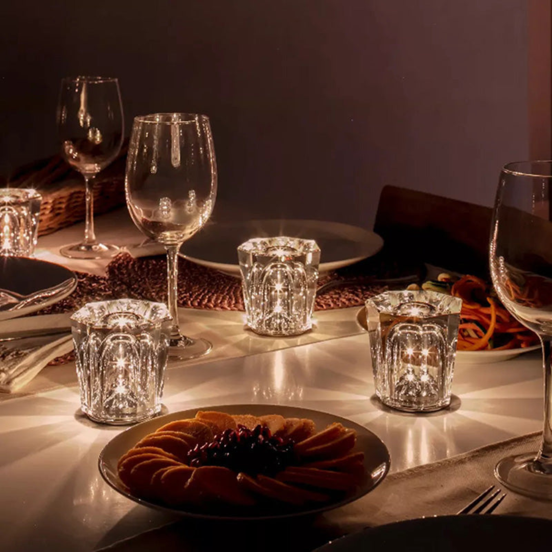 Solara CrystalGlow dobíjecí LED stolní lampa s broušeným krystalem