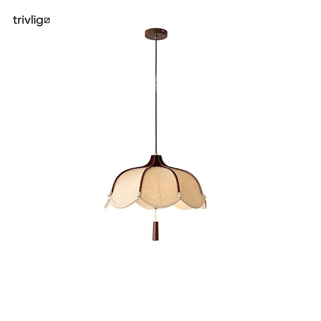 Lampada a sospensione Kizumi Bloom Moderna Giapponese Wabi Sabi Fiore in tessuto