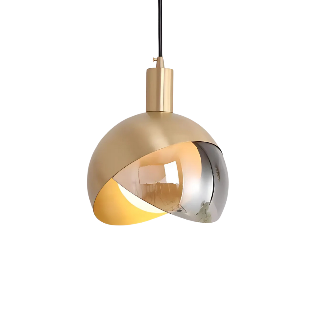 Solara Gold Glass Globe Pendant Light for Dining Table