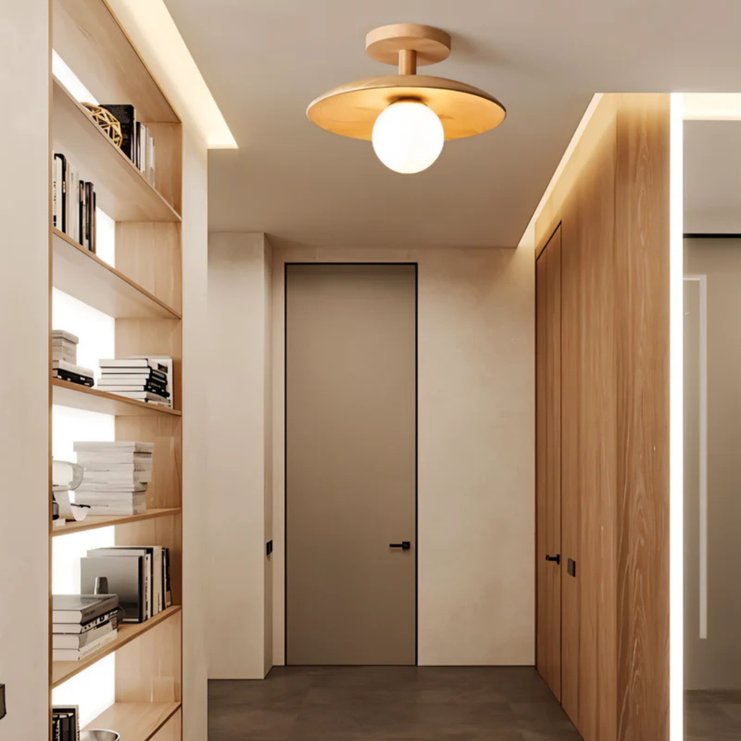 چراغ سقفی گرد LED اوریون وود برای اتاق خواب‌ها از لومینیا