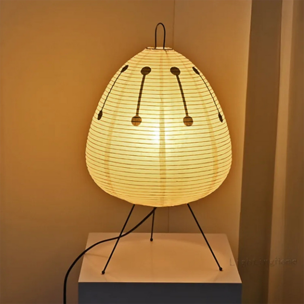 Stojací lampa KireiLuma s rýžovým papírovým stínidlem a bambusovým rámem