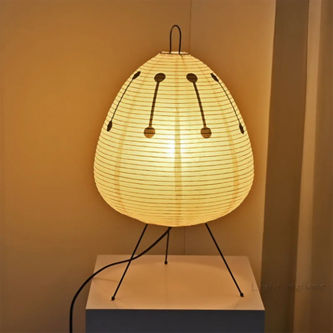 Stojací lampa KireiLuma s rýžovým papírovým stínidlem a bambusovým rámem