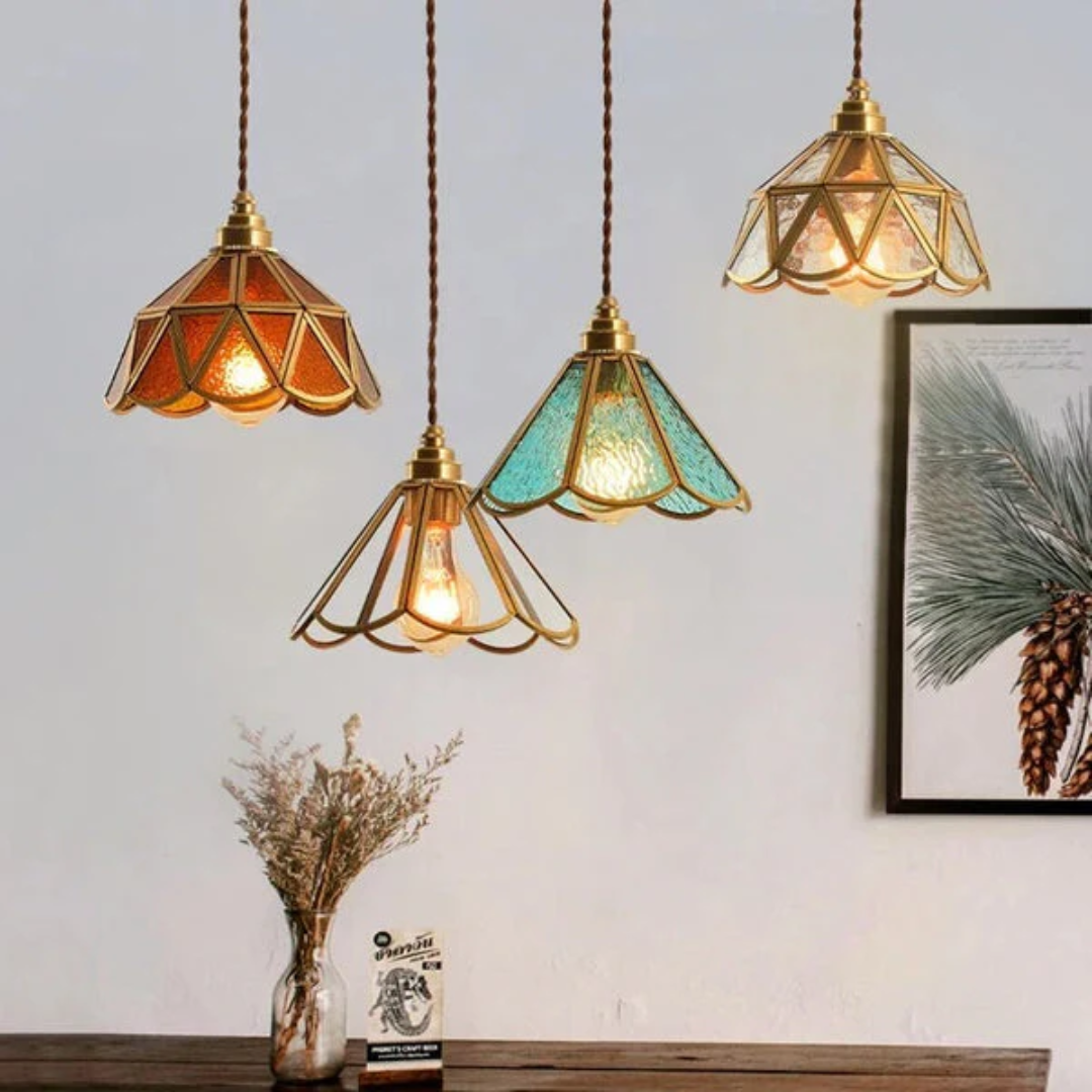 Lunara | Stained Glass Designer Pendant Light For Dining