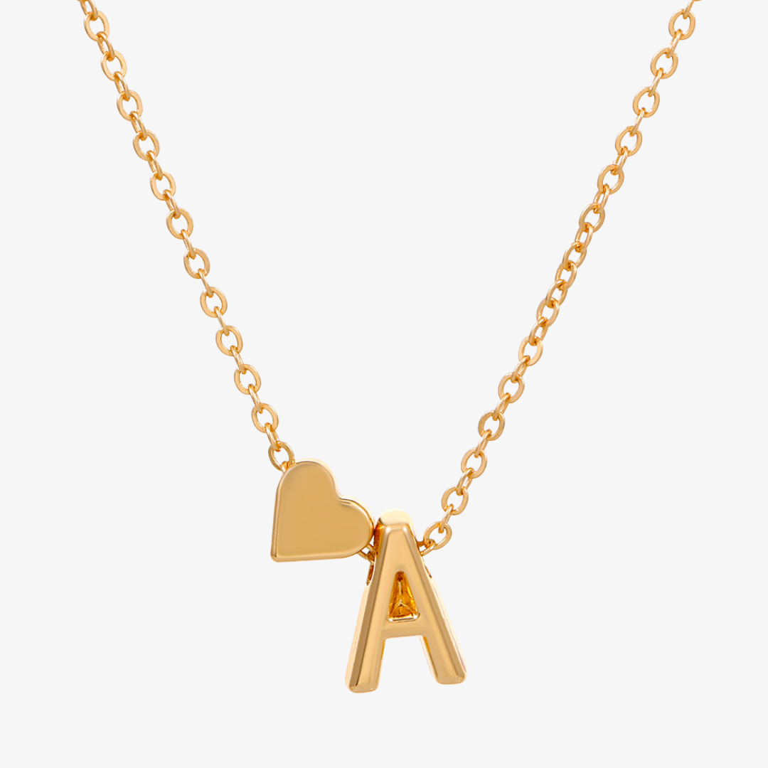 Luna Heart Initial Pendant Necklace