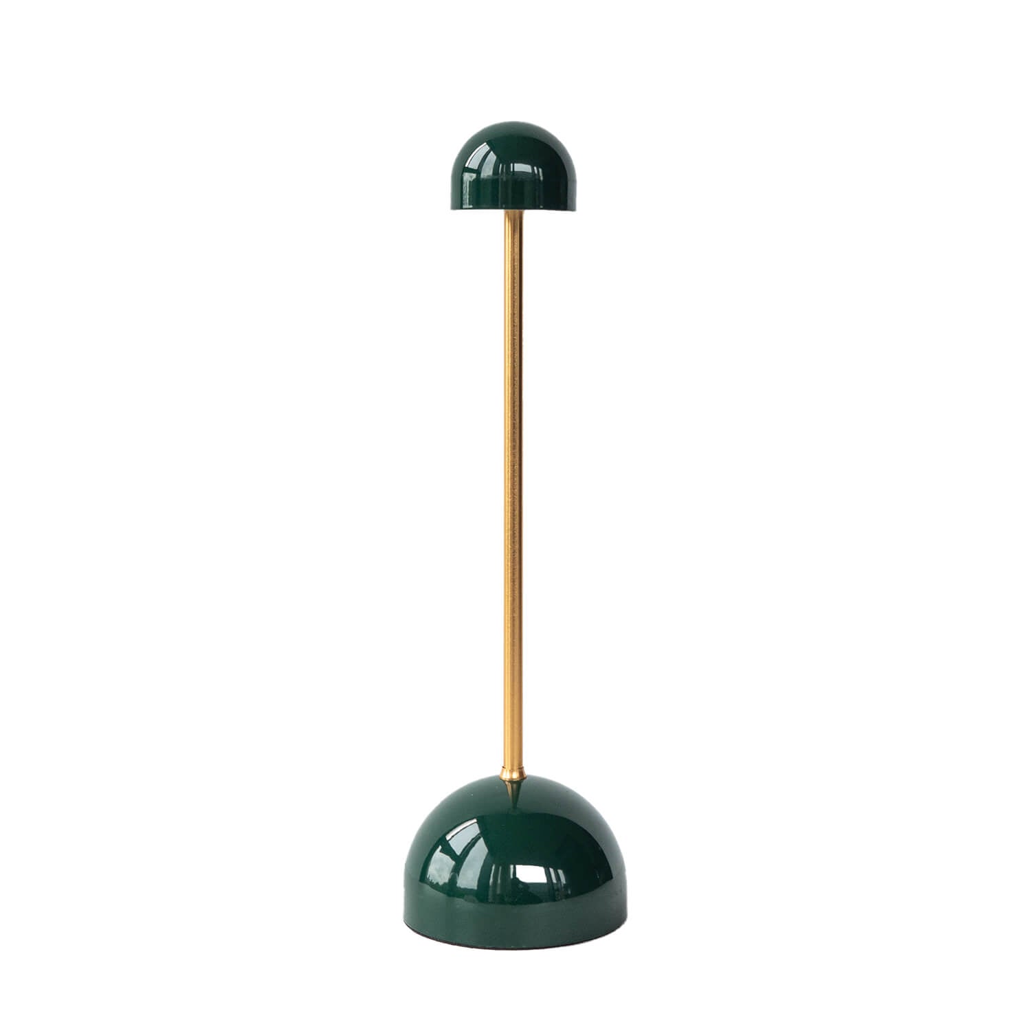 Vynir Emerald Green Base and Top with Brass Stem Table Lamp