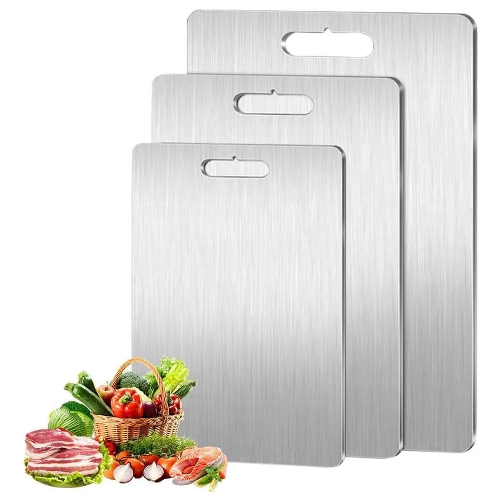 ApexSteel Stainless Chopping Board With Antibacterial And Scratch-Resistant Finish