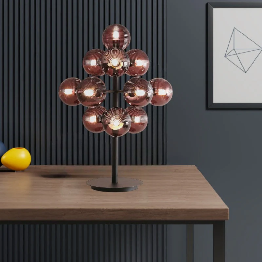 Stolní lampa Mariselle Grape ze skla s teplým ambientním světlem