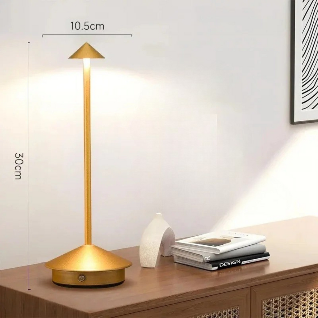 Aethera Lumina | Trådløs Vandtæt Dæmpbar LED Bordlampe med USB-C Genopladning