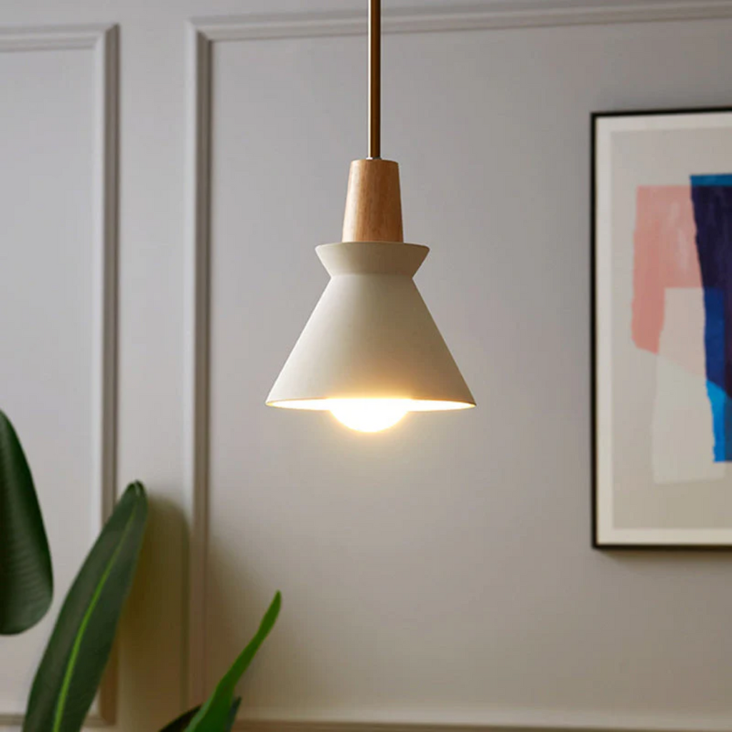 Astraen | White Concrete Pendant Light For Dining Room