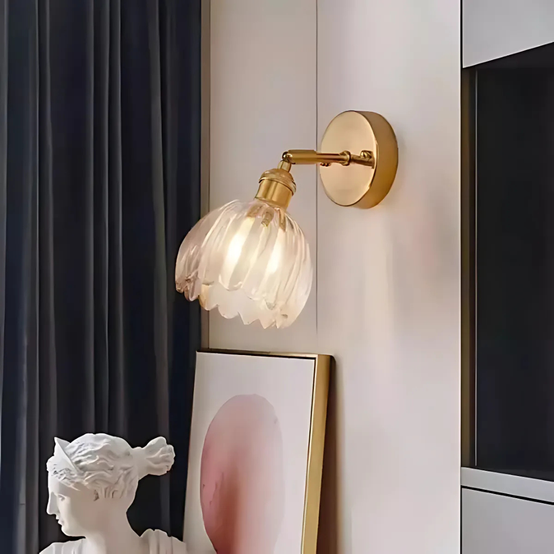 Lumira Tulip Glass Wall Light for Bedroom Ambience