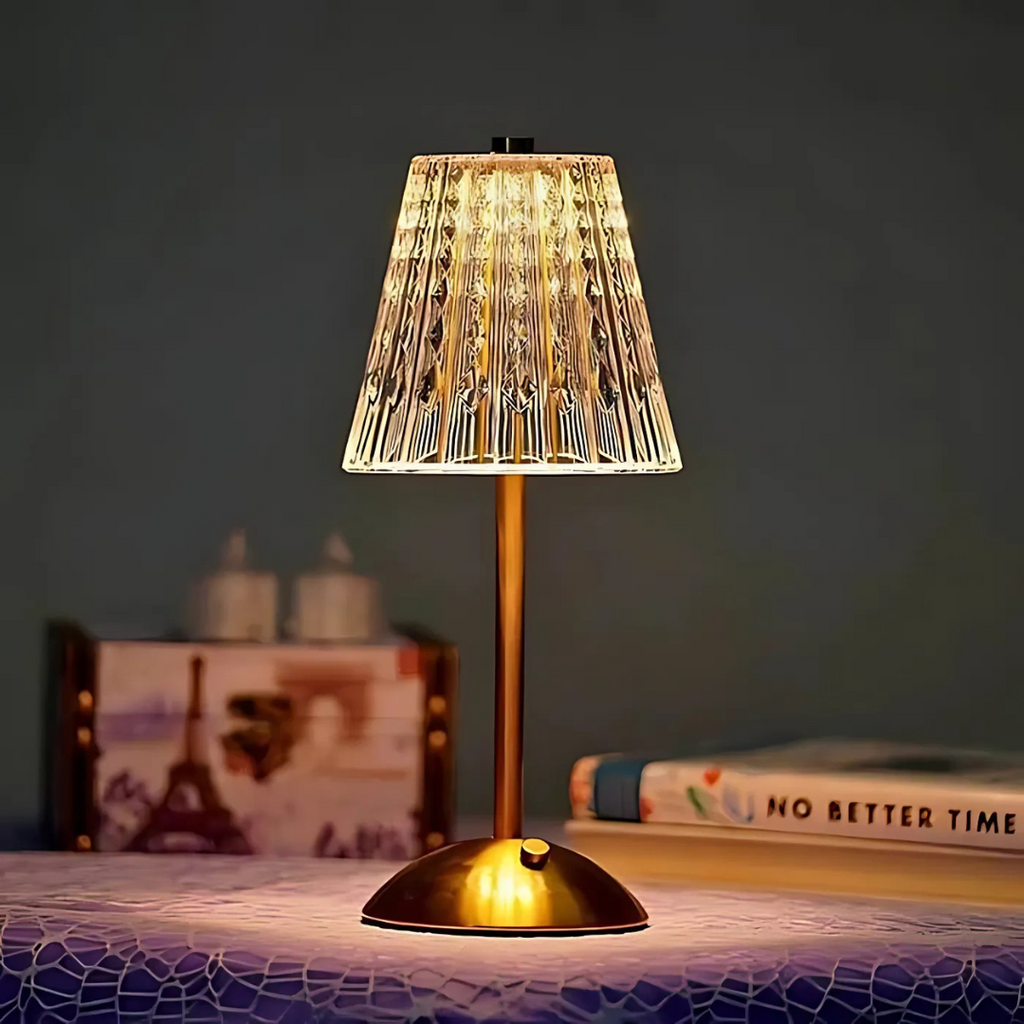Lumora Crystal LED Table Lamp | Cordless Rechargeable