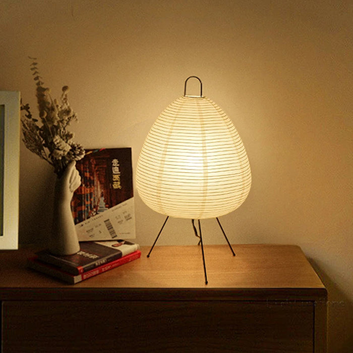 آباژور رومیزی کاغذ برنجی ژاپنی با نور ملایم LED محیطی
