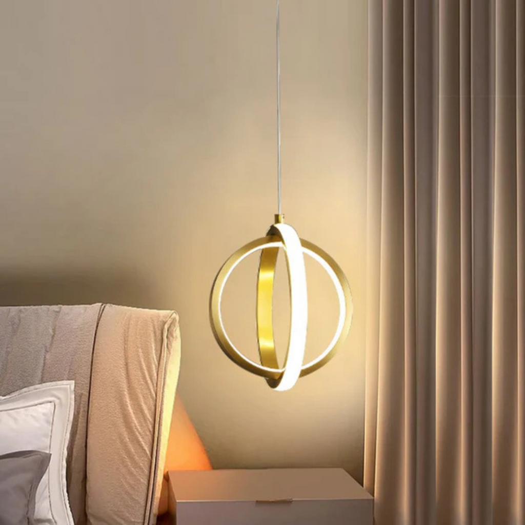 چراغ آویز LED طلایی اورلیا آرک برای اتاق‌های نشیمن