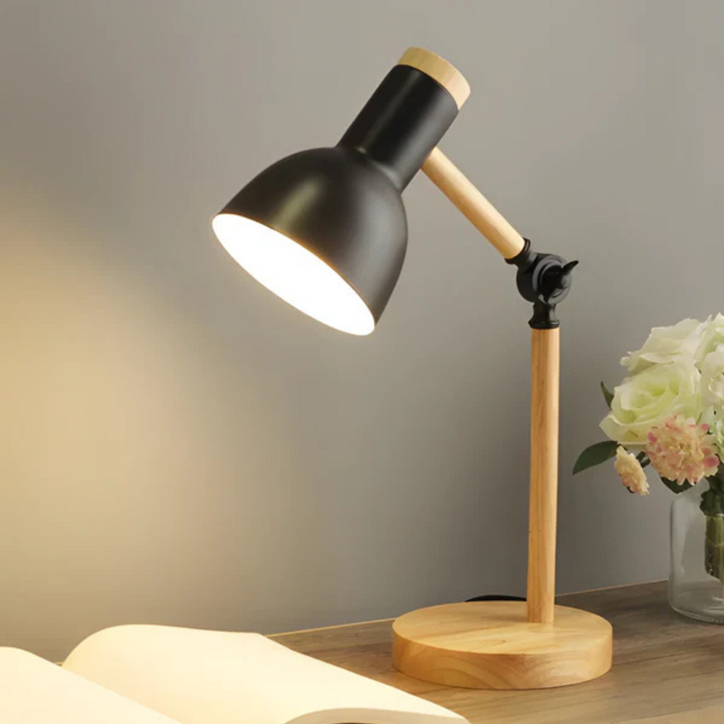 Liora Macaron Adjustable LED Wooden Table Lamp with Warm Glow