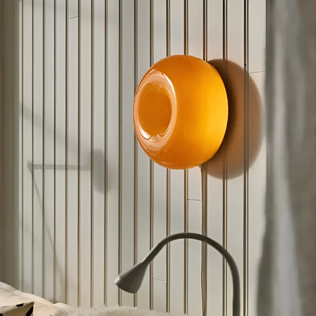 Orinova Glass Wall Lamp With Donut Silhouette And Warm Glow By Ardentra