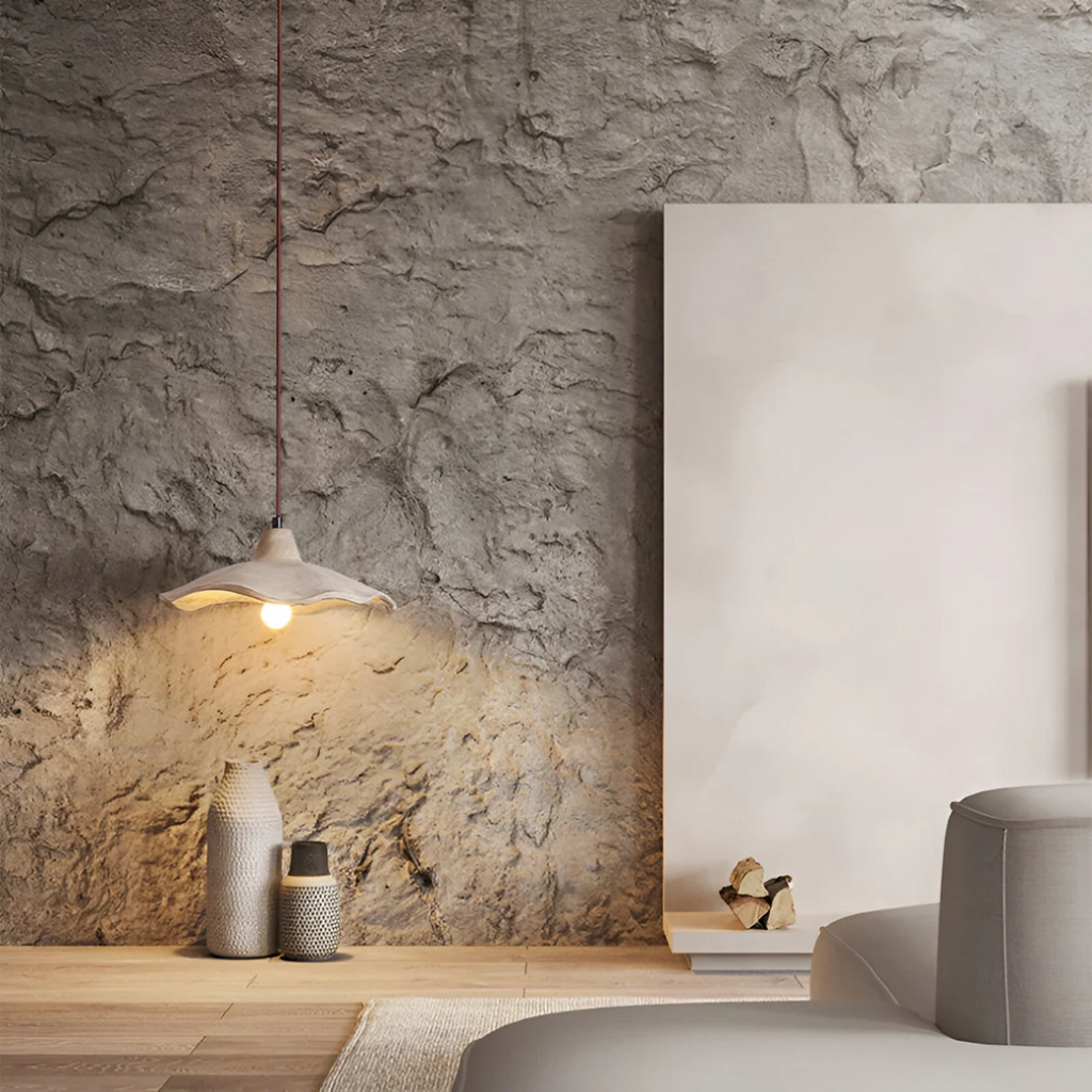 PetalForm Wabi-Sabi Concrete Pendant Lamp | Dining Table Light