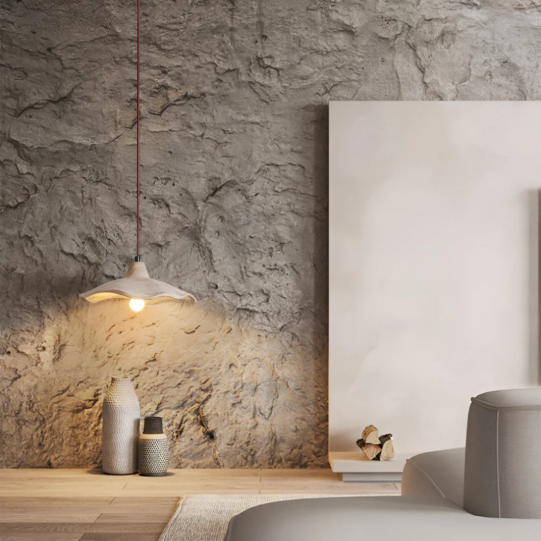PetalForm Wabi-Sabi Concrete Pendant Lamp | Dining Table Light