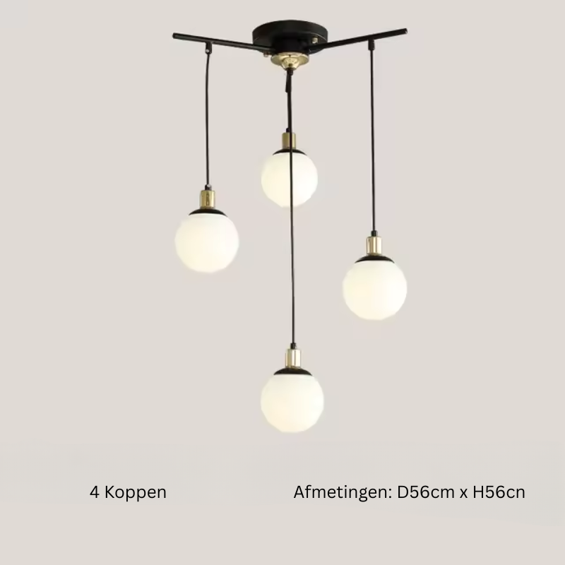Velora postmoderní skleněný lustr s LED do obývacího pokoje