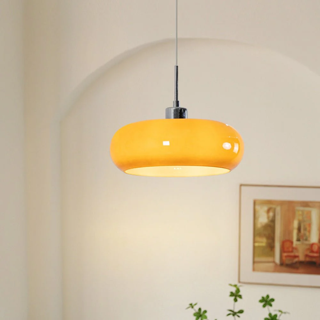 Evara | Moderne glaspendel med varmt lys