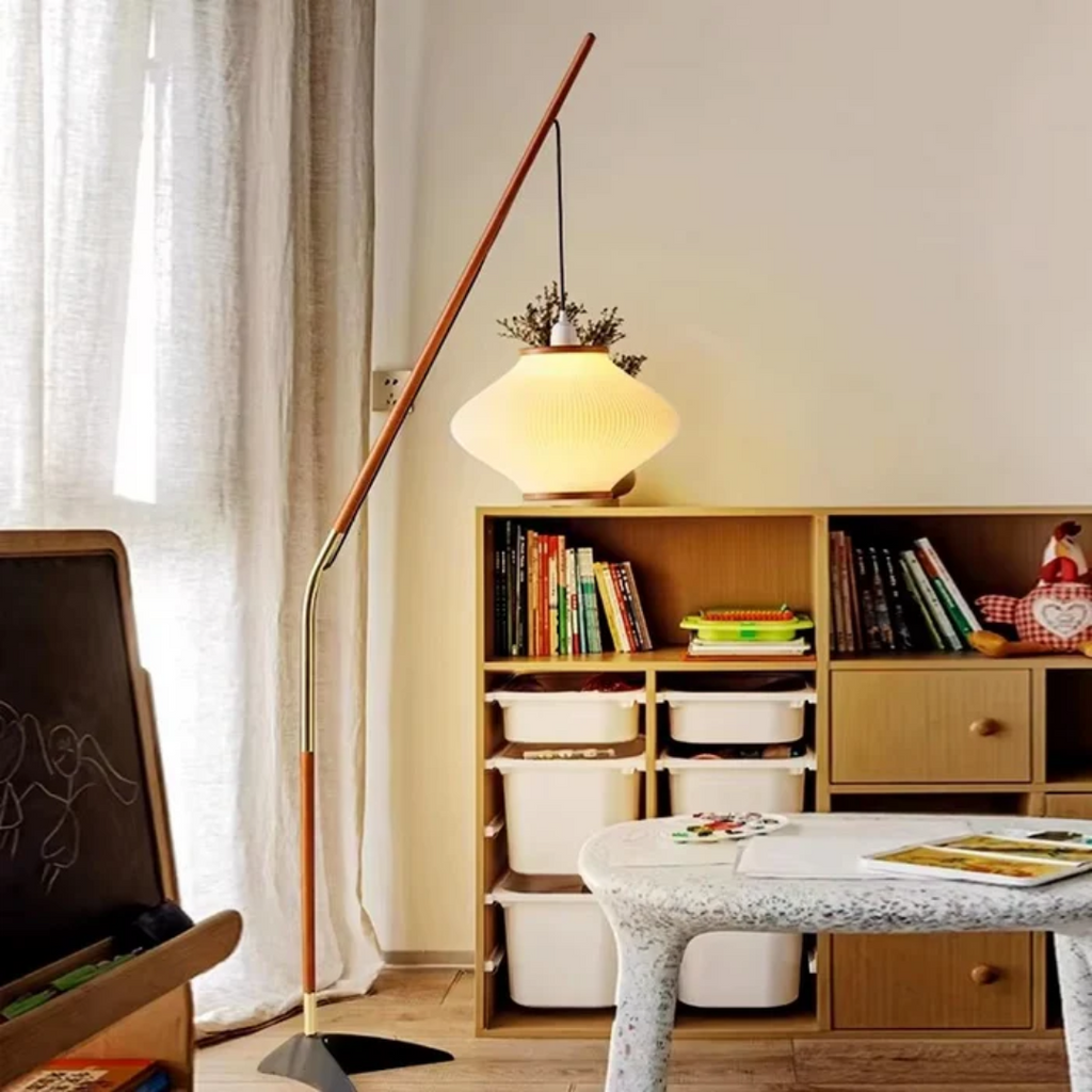 Draven Iron Floor Lamp in Medieval Style for Warm Ambience