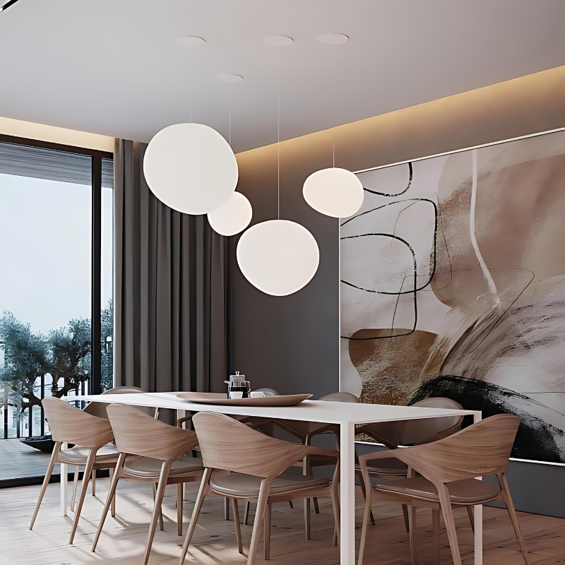 AstraGlow Glass Pebble Pendant Light For Dining And Hallway