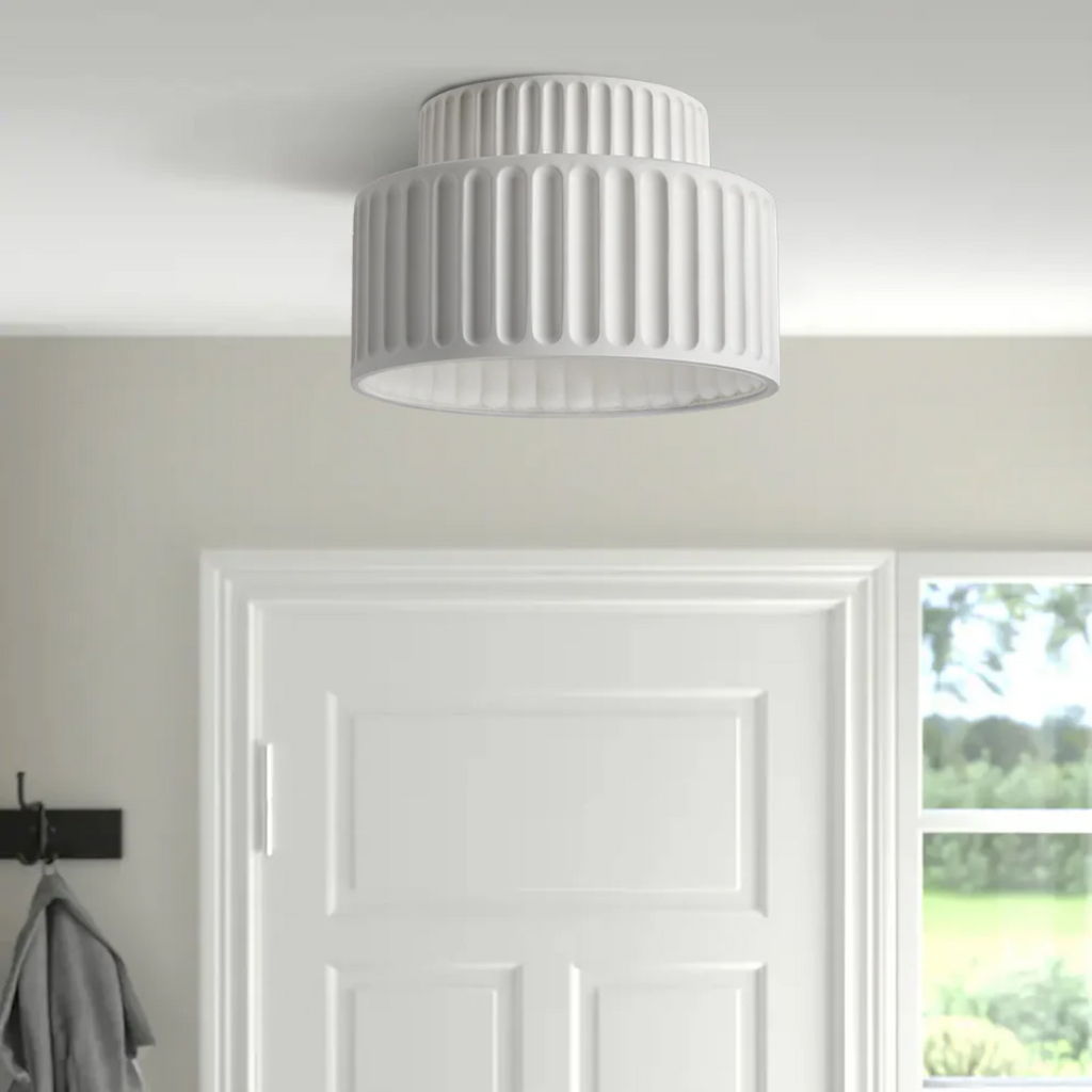 AuroraLume Ribbed Vintage Ceiling Light for Low Ceilings