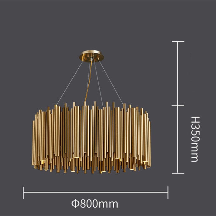 Golden Nest lysekrone med luksuriøs metallramme og varm finish