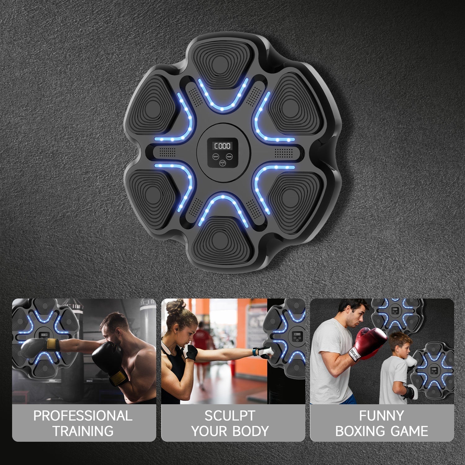 Hudební boxovací stroj s boxerskými rukavicemi pro domácí cvičení