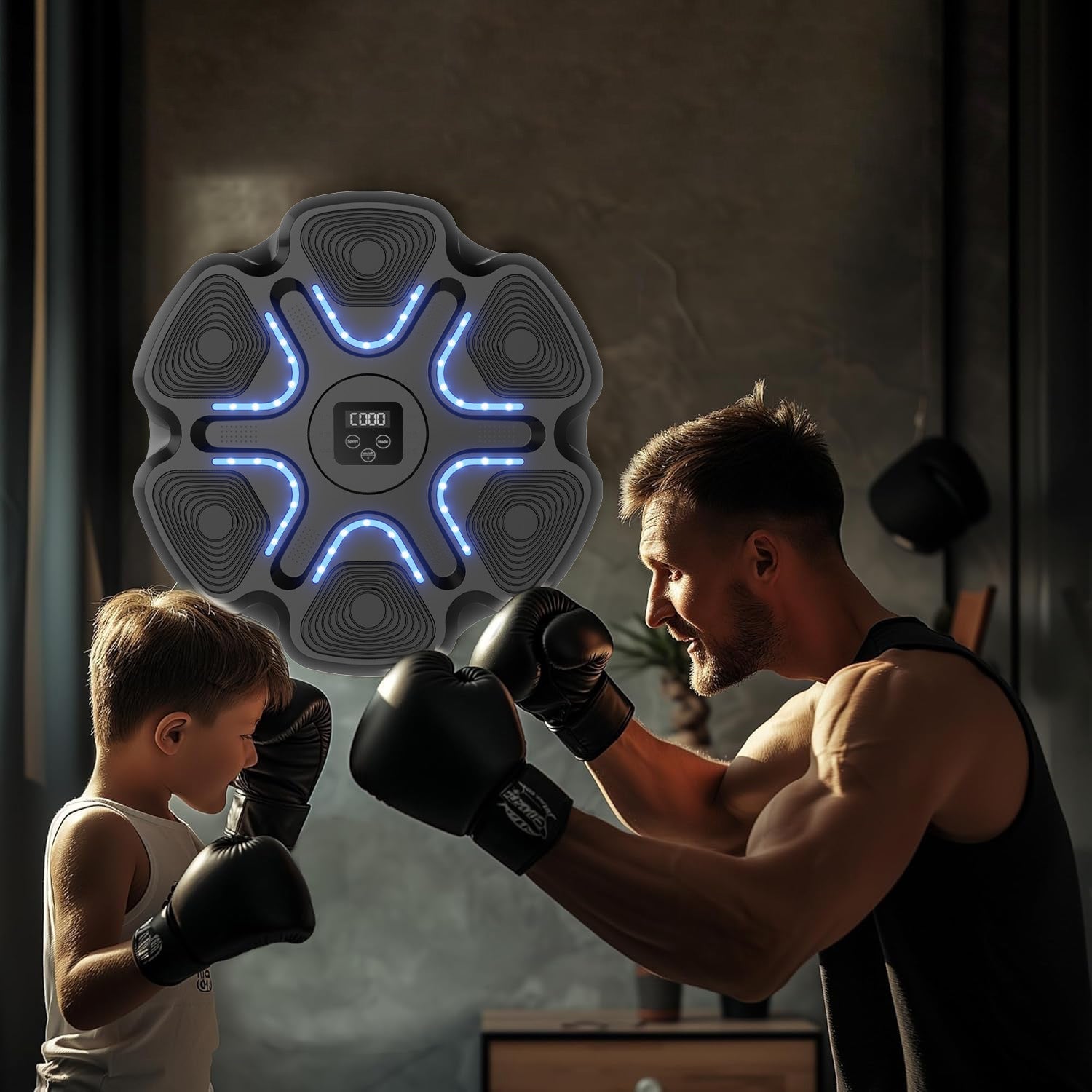 Hudební boxovací stroj s boxerskými rukavicemi pro domácí cvičení
