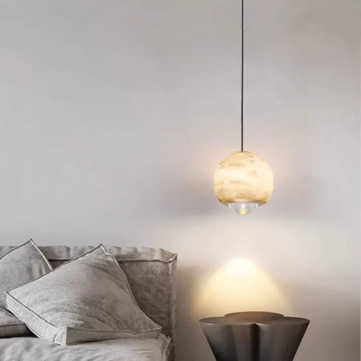 Lampada a sospensione da soffitto in marmo elegante Sylvara in stile scandinavo