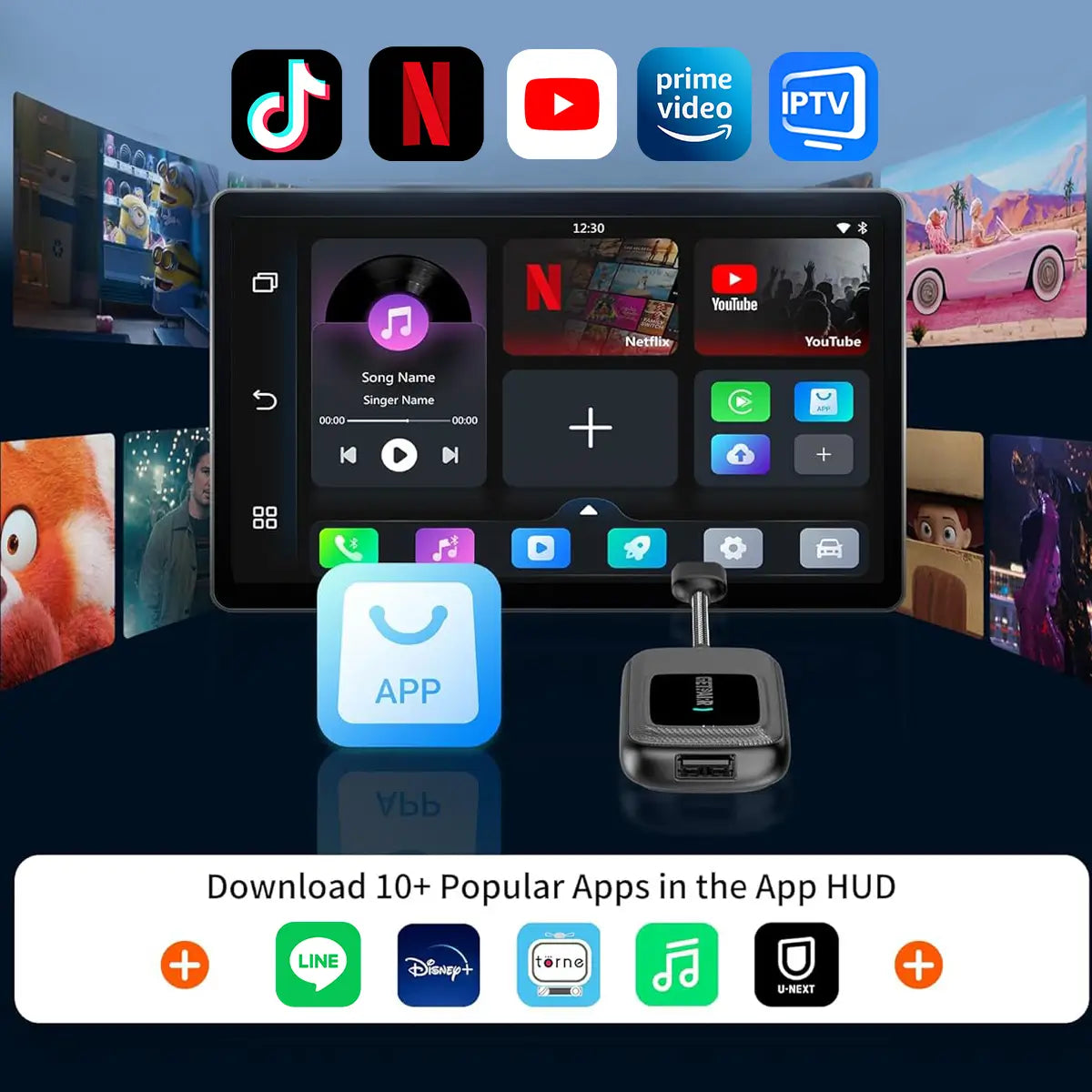 NovaLink Wireless CarPlay and Android Auto Adapter With App Hub