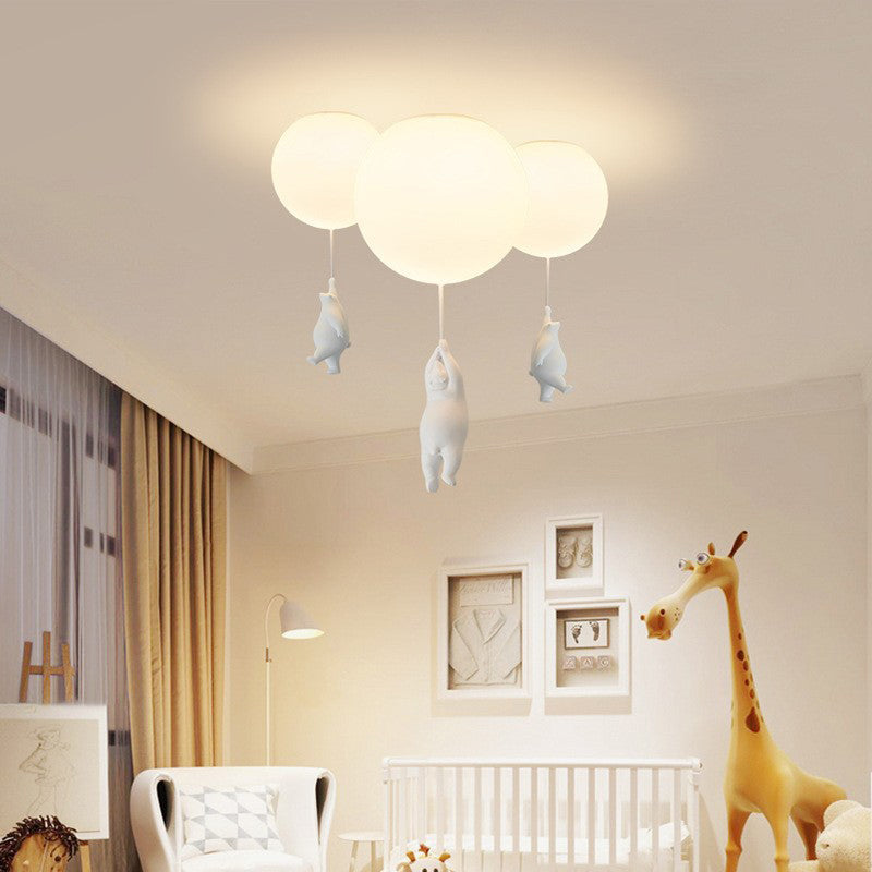 مصباح سقفي معلق للأطفال على شكل دب وبالون من أوروراكب