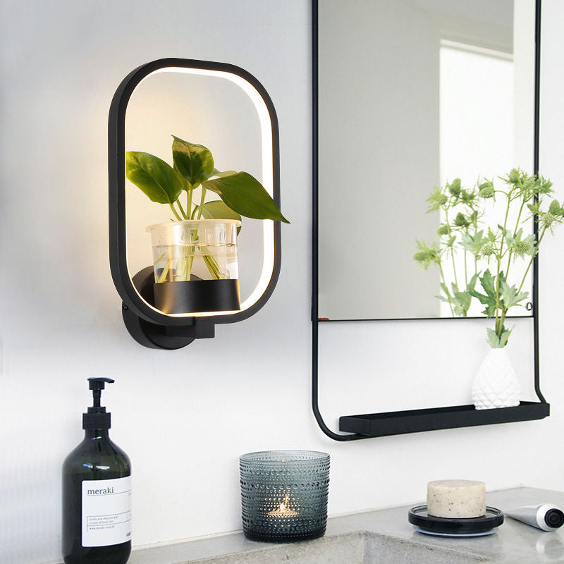 VerdantGlow Planter Wall Light With Glass Plant Cup
