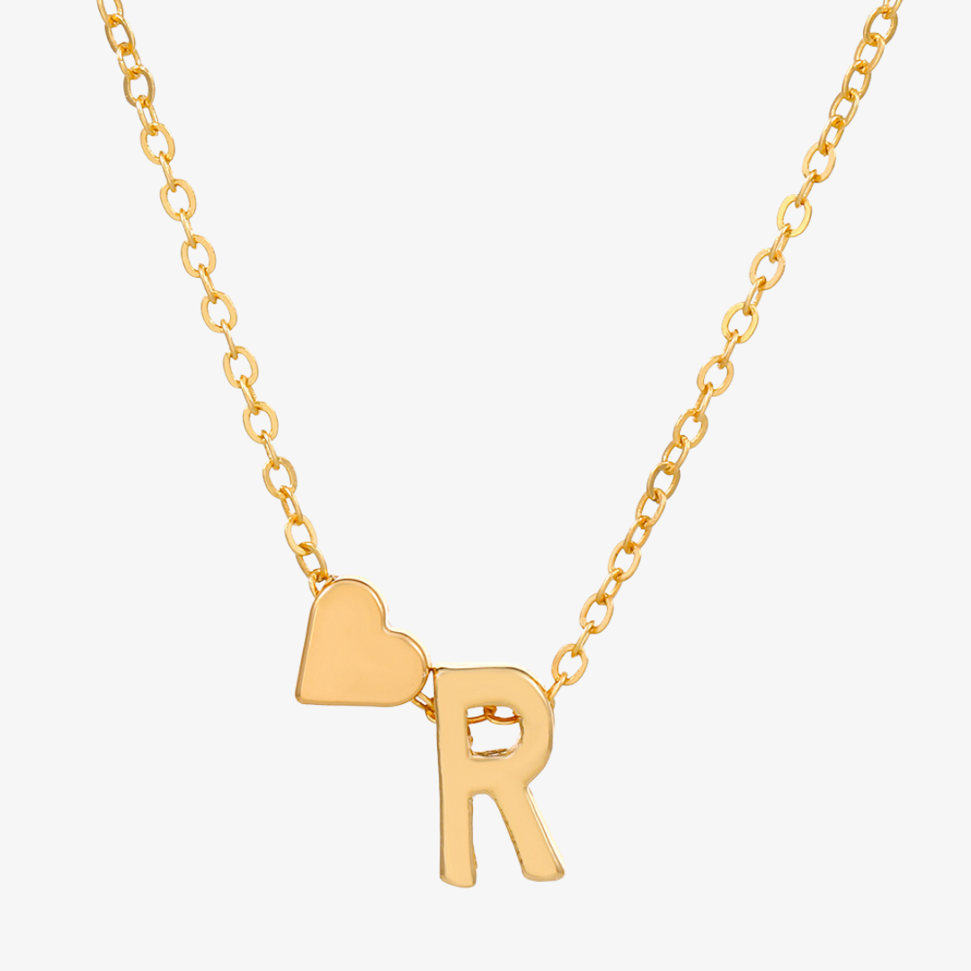 Luna Heart Initial Pendant Necklace