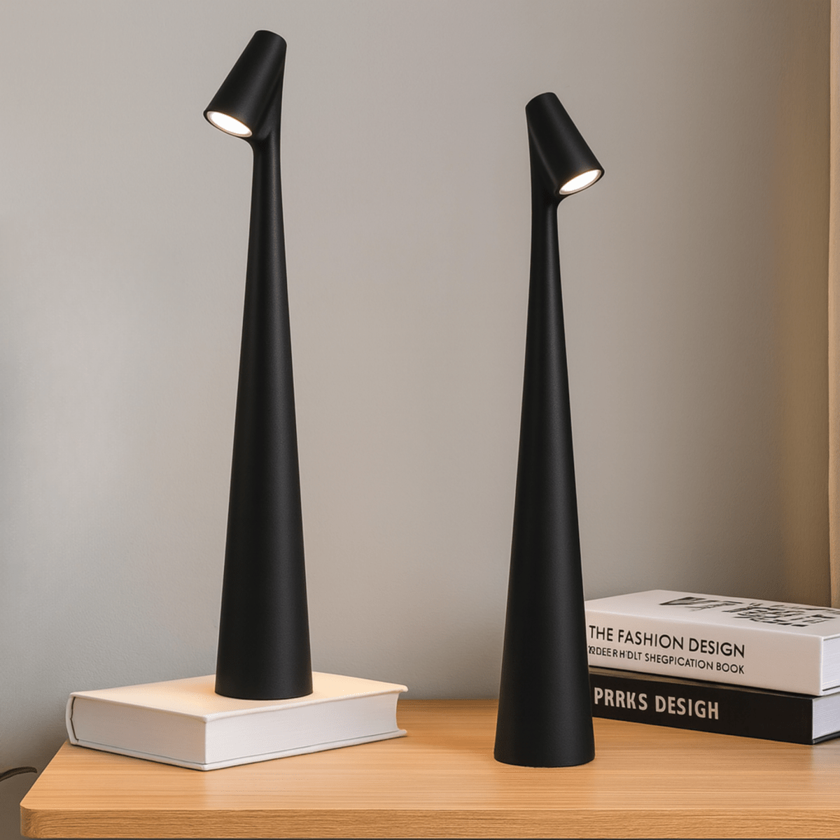 Candeeiro de Mesa Metálico Recarrregável Estiloso para Interior e Exterior