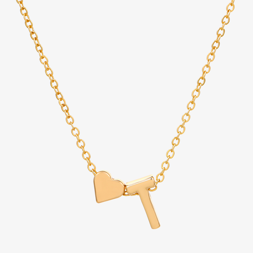 Luna Heart Initial Pendant Necklace