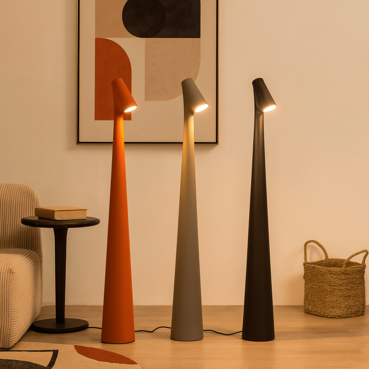 Candeeiro de Mesa Metálico Recarrregável Estiloso para Interior e Exterior