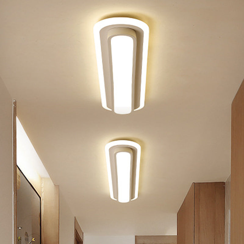 Oval LED Ceiling Light With Black Or White Housing And Acrylic Diffuser