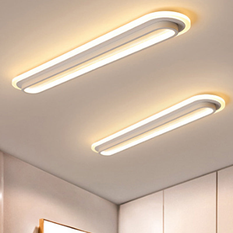 Oval LED Ceiling Light With Black Or White Housing And Acrylic Diffuser