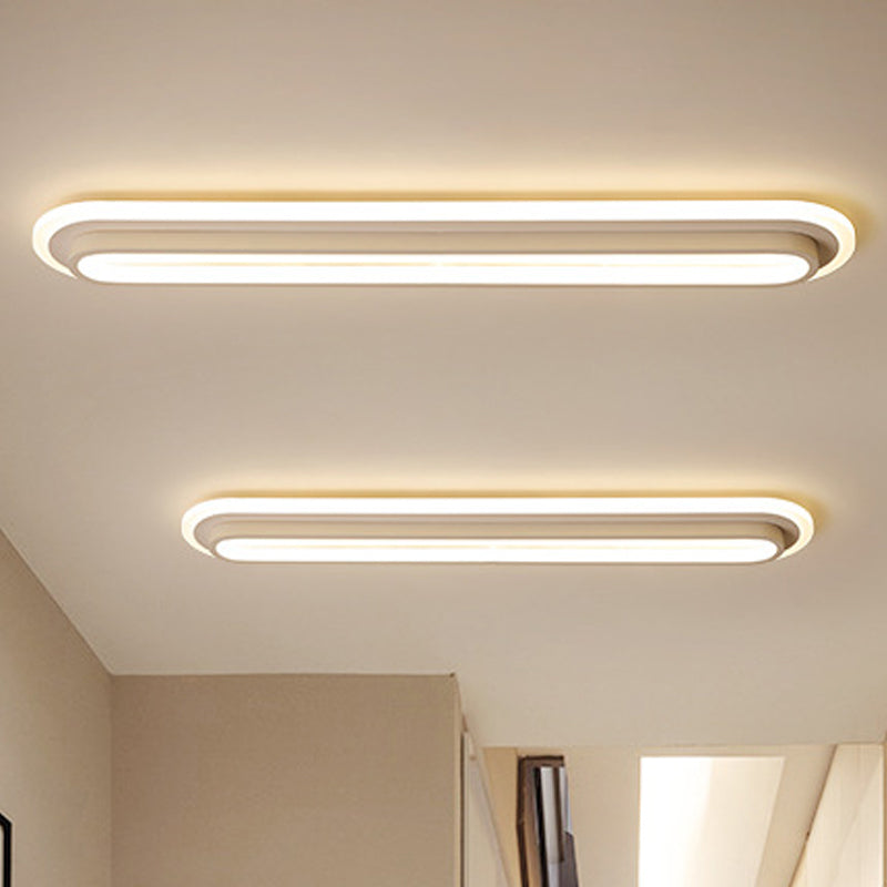 Oval LED Ceiling Light With Black Or White Housing And Acrylic Diffuser