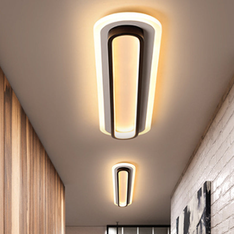Oval LED Ceiling Light With Black Or White Housing And Acrylic Diffuser