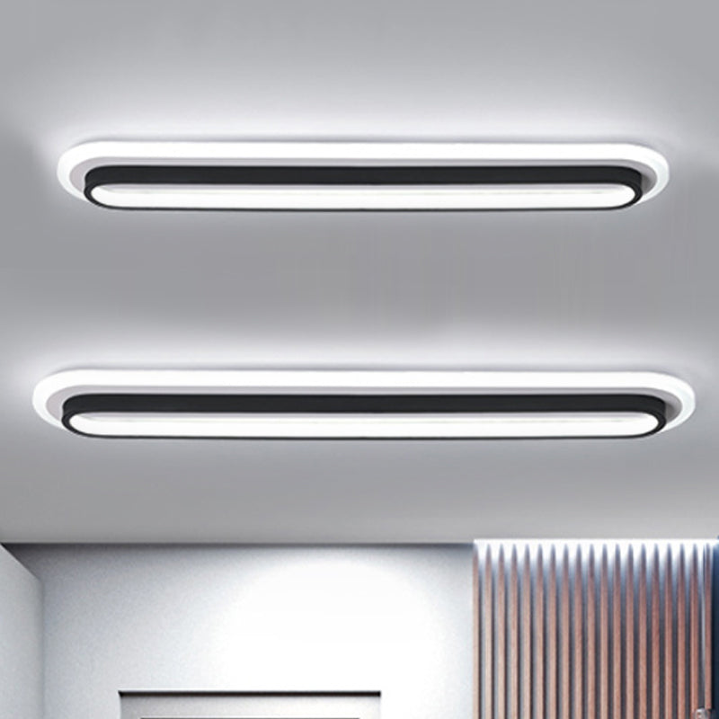 Oval LED Ceiling Light With Black Or White Housing And Acrylic Diffuser