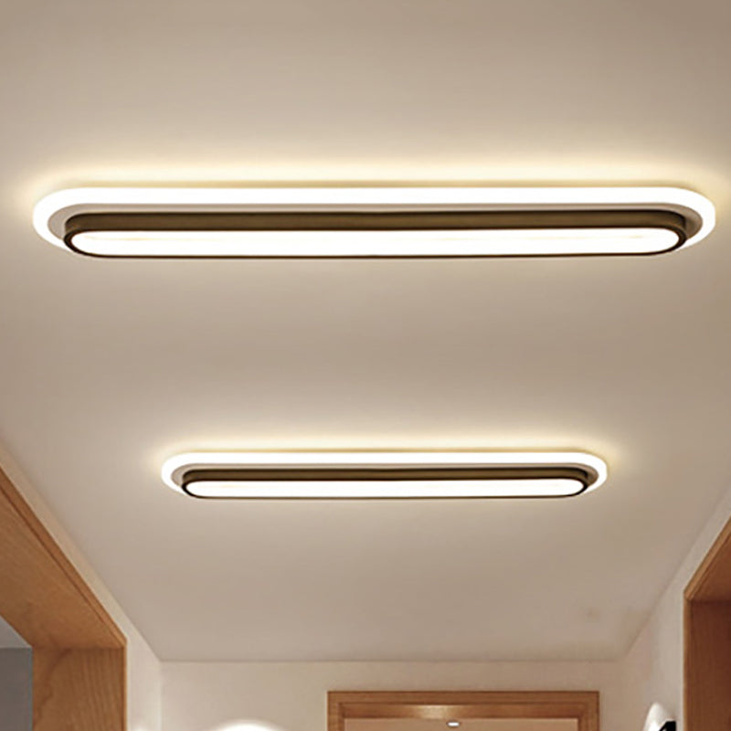 Oval LED Ceiling Light With Black Or White Housing And Acrylic Diffuser