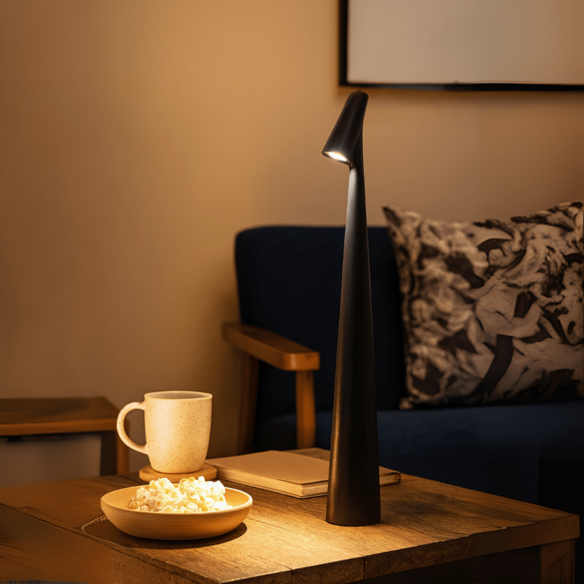 Candeeiro de Mesa Metálico Recarrregável Estiloso para Interior e Exterior