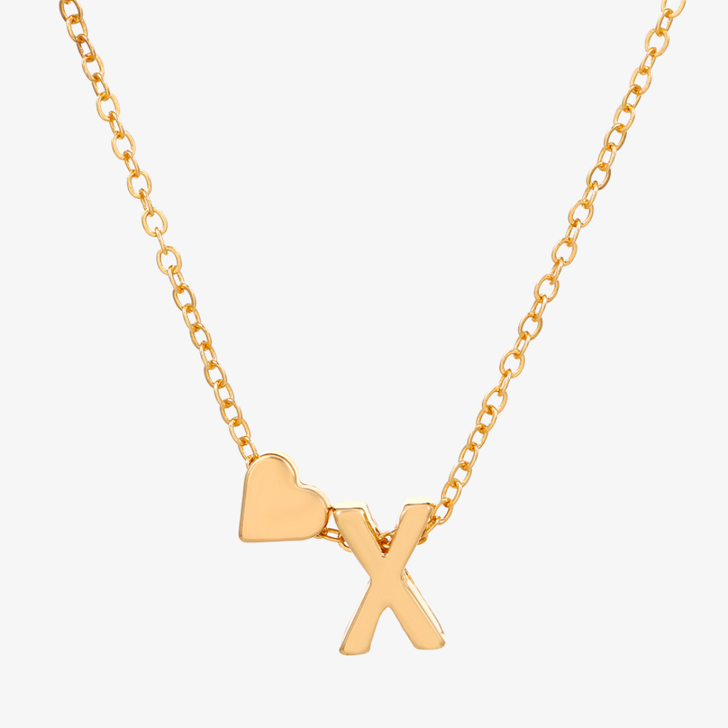 Luna Heart Initial Pendant Necklace